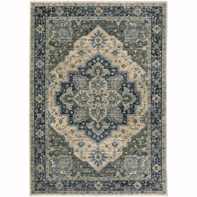 Oriental Weavers Aberdeen 051G1 Blue/ Tan Indoor Area Rug - 5'3" x 7'6"