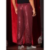 Lars Amadeus Men's Baggy Elastic Waist Costume Night Club 70s Disco Metallic Sequin Pants - 3 of 4