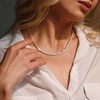 EVERLY JEWELRY | 10k Yellow Gold 3.5-8mm Cultured Freshwater White Pearl Multi-Layer Necklace, 17 inc - 4 of 4