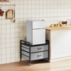 VEVOR Mini Fridge Stand with Storage, 176 lb-Capacity Mini Fridge Table with 2 Drawers & 4 Swivel Wheels, Mobile Mini Fridge Shelf, Gray - 2 of 4
