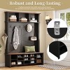 4-In-1 Hall Tree With 6 Hooks,Walnut Entryway Bench,Adjustable Shelves,Shoe Organizer With 16 Open Compartments -Maison Boucle - 3 of 4