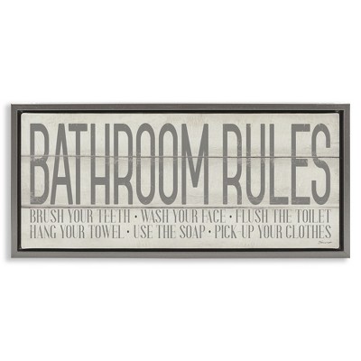 Stupell Industries Planked Style Bathroom Rules, 31" x 14"