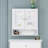 NicBex Bathroom Wall Mount Storage Cabinet Modern Medicine Cabinet with Double Doors - 2 of 4