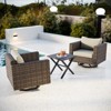 EAGLE PEAK Harbor Haven 3PCS Outdoor Swivel Glider Chairs with Side Table, Thickened Cushions & Deep Seat - 2 of 4