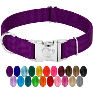 Country Brook Petz Premium Nylon Dog Collar with Metal Buckle for Small Medium Large Breeds - Vibrant 30+ Color Selection - 1 of 4