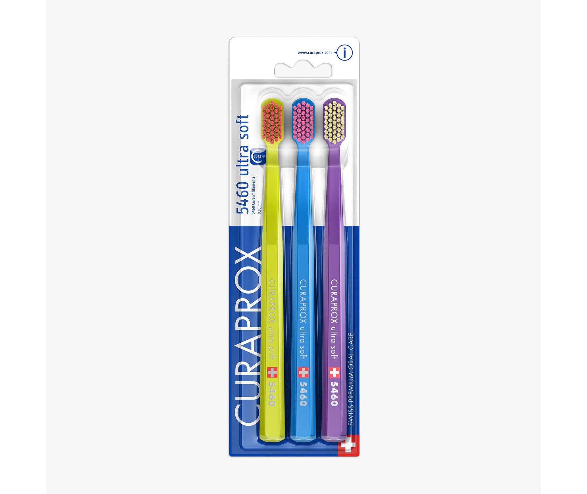 Curaprox CS 5460 Trio, Ultra Soft Toothbrush for Gentle and Effective Daily Care,  3-Pack