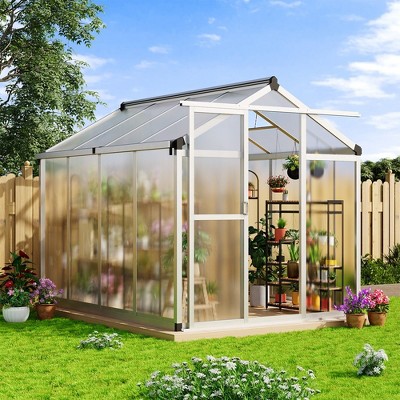 Whizmax 6' x 8' Greenhouse, Upgraded Polycarbonate Green House with Vent, Aluminum Frame, Greenhouses for Outdoors for Yard, Garden, Hobby