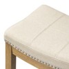 Maven Lane Sophia Backless Counter Stool In Aged Natural Finish with Light Beige Fabric - 4 of 4