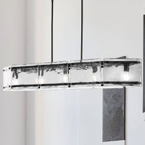 Urban Ambiance Luxury Mediterranean Indoor Chandelier,  8''H x 14-1/4"W x 51-1/4''D,  Matte Black Finish, UHP5072 - 1 of 4
