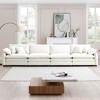 NicBex 150.38 Inch Corduroy 4-Seater Sofa with 2 Arm Pillows and 4 Throw Pillows for Living Room,Apartment,Bedroom - 2 of 4
