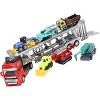 Two Layer Carrier Truck Toy 7 in 1 Alloy Model with Pull Back Action Vehicles Red - 4 of 4