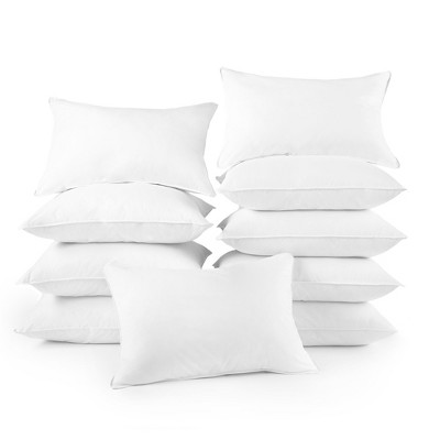 Hypoallergenic Jumbo White Polyester Pillow Set of 10