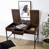 Vynxaria Ergonomic Oak/Black Desk 1 Drawer USB Charging Port for Productive Work Study Zones - 4 of 4