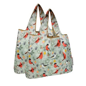 Wrapables Medium Foldable Tote Nylon Reusable Grocery Bags, Set of 2 - 1 of 4