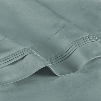 Teal Cotton Sateen Standard Pillowcase Set