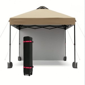Garvee 10'x10' Outdoor Canopy Tent with Sidewall, Pop up Canopy with Vented Roof, Portable Instant Camping Beach Canopy Tents - 1 of 4