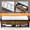 WhizMax Full Size Platform Bed Frame with 2 Storage Drawers and Headboard, Mattress Foundation with Storage - 2 of 4