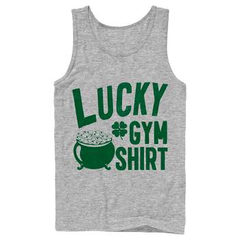 Men's Lost Gods St. Patrick's Day Lucky Gym Shirt Distressed Tank Top