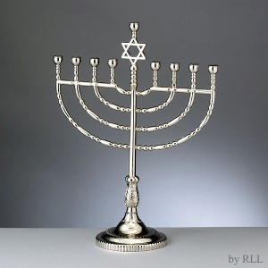 Rite Lite Traditional  Menorah - 11.5" - Silvertone-Finish - 1 of 2