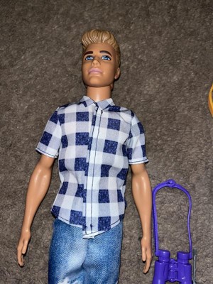 Barbie It Takes Two Ken Doll & Camping Accessories, Blonde Doll with Blue  Eyes Wearing Plaid Shirt