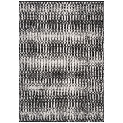 Lurex Abstract Black and Ivory Synthetic 4' x 6' Area Rug