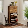 VYNXARIA Shoe Storage Cabinet with 3 Flip Drawers&1 Drawer, Slim Freestanding Storage Racks for Entryway, Hallway£¬Rustic Brown - 3 of 4