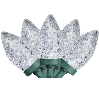 Northlight 100ct Faceted LED C9 Christmas Lights Pure White - 66' Green Wire