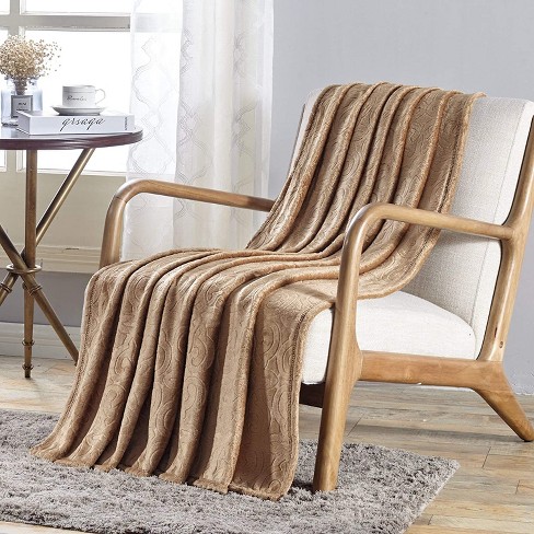 Sheridan Super Soft And Cozy Dama Scroll Embossed Throw Blanket 50