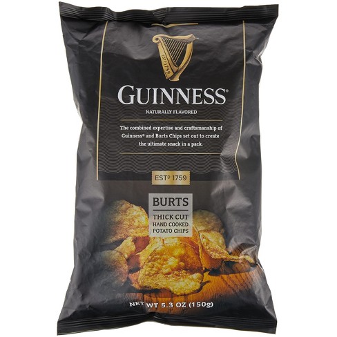 Guinness Burts Thick Cut Hand Cooked Potato Chips - Case Of 10 - 5.3 Oz 