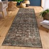 Vintage Area Rug Washable Floral Print Indoor Carpet with Non-Slip Backing - 4 of 4
