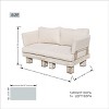 Moda Furnishings Outdoor Patio Deep Seating Aluminum Wood Grain Loveseat With Beige Cushions - 4 of 4
