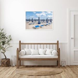 Amanti Art Italian Beach Umbrellas by Richard Silver Wood Framed Wall Art Print - 1 of 4