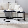 ALEXOUN Nesting Coffee Table Set of 2 - Easy to Use Round End Tables with Sturdy Metal Frame for Living Room, Bedroom & Apartment - 2 of 4
