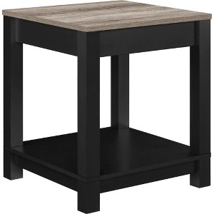 Paramount End Table Black/ Sonoma Oak - Room & Joy: Laminated Particle Board, Lower Storage Shelf, Modern Design - 1 of 4