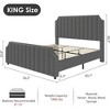 Velvet Upholstered Platform Bed Frame with 50.2" Headboard, Vertical Channel Tufted Design, Nailhead Trim and Footboard, No Box Spring Required. - 2 of 4