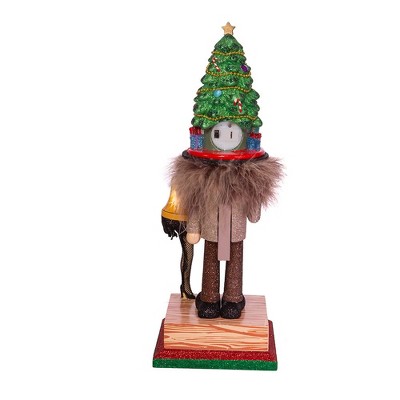 15-Inch Glittered Christmas Nutcracker with Leg Lamp and Tree Hat