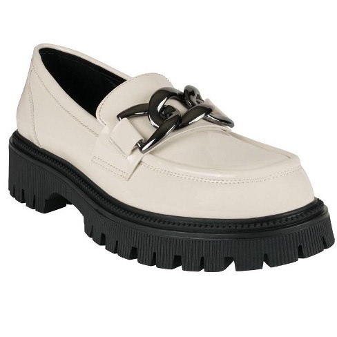 White platform sale loafers women's