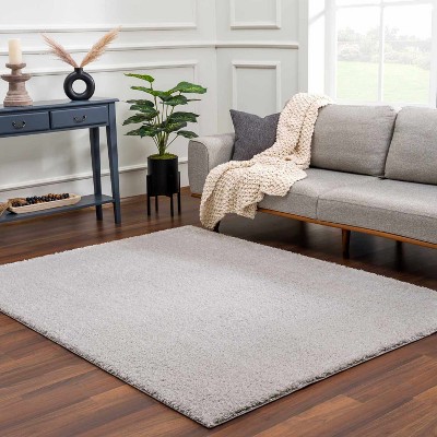 Hauteloom Heavenly Solid Light Gray Plush Rug