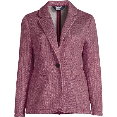 Lands' End Women's Plus Size Sweater Fleece Blazer Jacket The Blazer