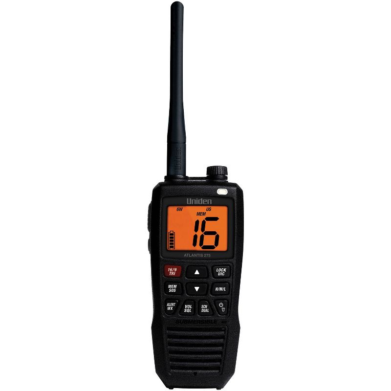 Uniden® Atlantis 275 Floating Handheld 2-Way VHF Marine Radio, 1 of 5