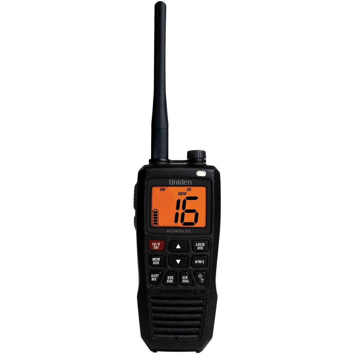 Uniden® Atlantis 275 Floating Handheld 2-Way VHF Marine Radio