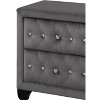 Gulches Modern Crystal Tufted Nightstand with 2 Drawers, Upholstered Velvet Wood Bedside Table - 3 of 4