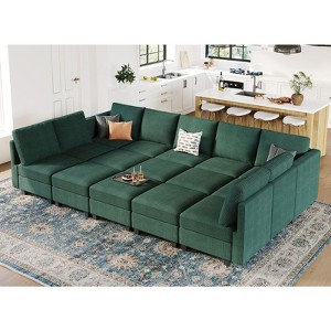 Belffin Large 15 Seat Modular Sectional Sofa with Storage Seat Corduroy Sleeper Sectional Sofa Bed Oversized Convertible Modular Couch for Living Room - 1 of 4