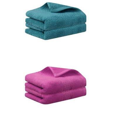 Unique Bargains Bathroom Durable Lightweight Quick Drying Cotton Hand Towel 4 Pcs