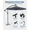 10 FT Hanging Cantilever Umbrella with 360 Degree Rotation, 8 Ribs Offset,Cross Base Support, with Easy Tilt Adjustment, for Backyard, Garden - 4 of 4