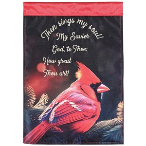 Dicksons Then Sings My Soul Cardinal, Black/Red 18 x 13 Inch Polyester Outdoor Garden Flag - 1 of 2