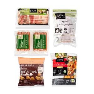 ButcherBox - Kid's Favorites Chicken Nuggets, Burgers, Hot Dogs, Meatballs, Bacon Variety Box - Frozen - 8 lbs - 1 of 4