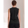 INSPIRE CHIC Women's Pleated V Neck Solid Work Sleeveless Blouse - 4 of 4