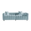 87" Velvet 3-Seater Modular Loveseat with Metal Legs & 2 Pillows - 3 of 4