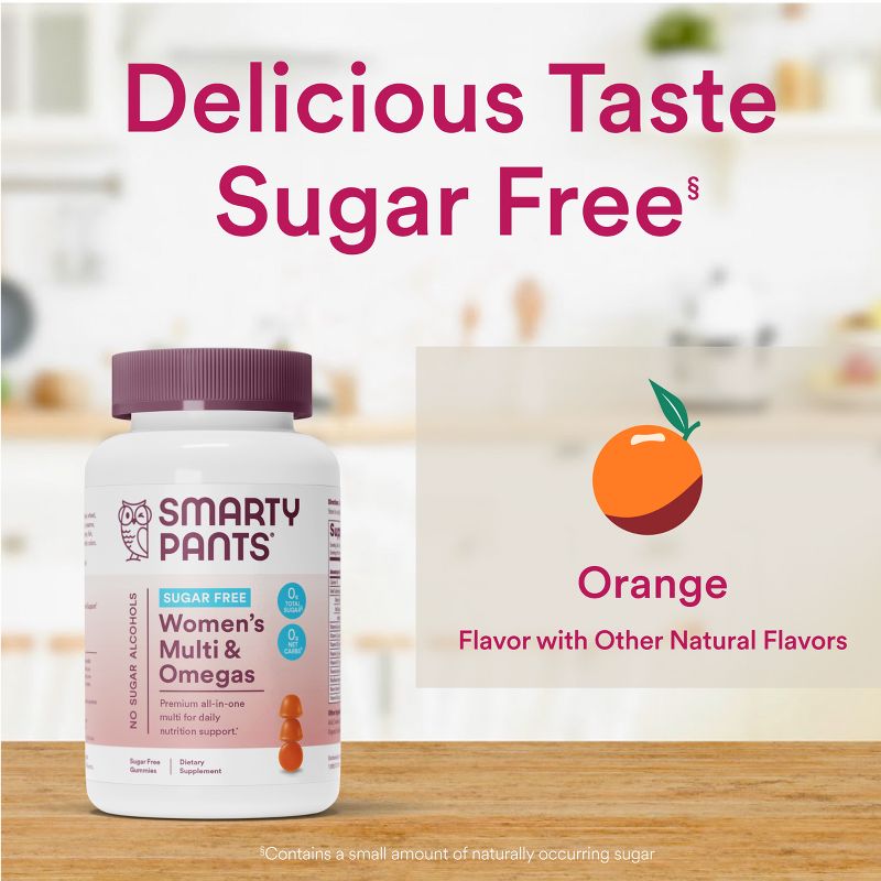 SmartyPants Sugar Free Women&#39;s Multi &#38; Vegetarian Omega 3 Gummy Vitamins with D3, C &#38; B12 - 60 ct, 6 of 14